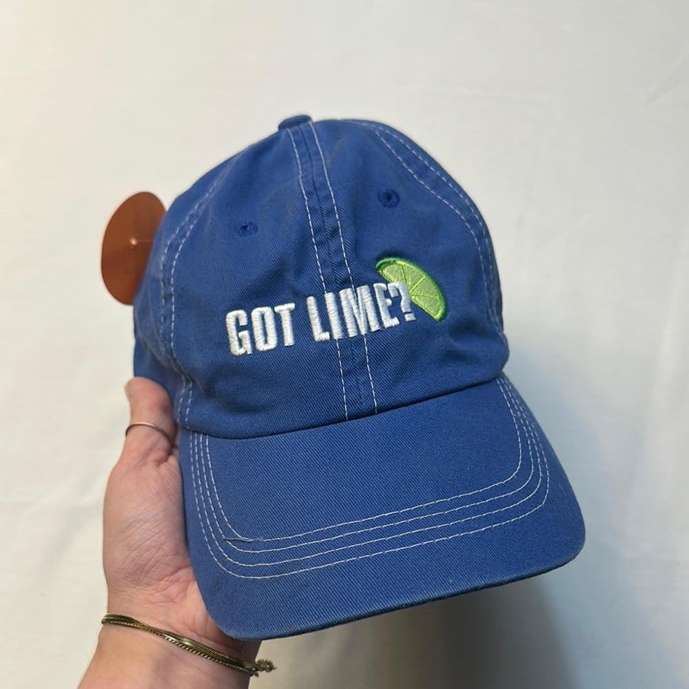Blue Corona Cap with Lime Embroidery